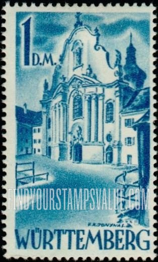 FindYourStampsValue: WURTTEMBERG - Zwiefalten Church