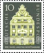 FindYourStampsValue: 500th Anniversary of the Wurttemberg Landtag (Assembly) - Landschaft Building, Stuttgart