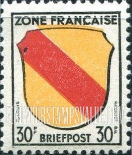 FindYourStampsValue: ISSUED UNDER FRENCH OCCUPATION - Coats of Arms: Baden