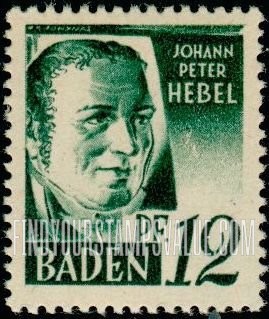 FindYourStampsValue: BADEN - Johann Peter Hebel
