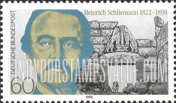 FindYourStampsValue: Heinrich Schliemann (1822-1890), Archaeologist