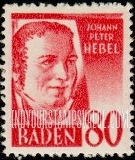 FindYourStampsValue: BADEN - Johann Peter Hebel