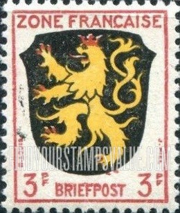 FindYourStampsValue: ISSUED UNDER FRENCH OCCUPATION - Coats of Arms: Palatinate District