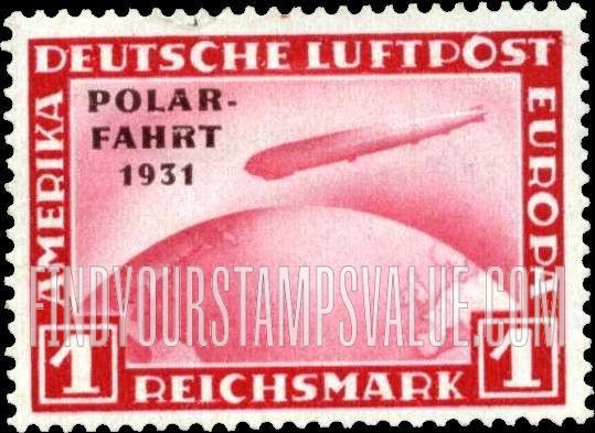 FindYourStampsValue: AIR POST - “Graf Zeppelin” Crossing Ocean: Overprinted in Brown