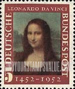 FindYourStampsValue: 500th Birth Anniversary of Leonardo da Vinci - Mona Lisa