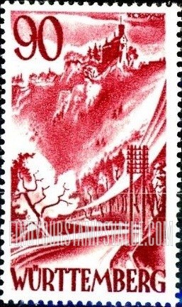 FindYourStampsValue: WURTTEMBERG - Lichtenstein Castle