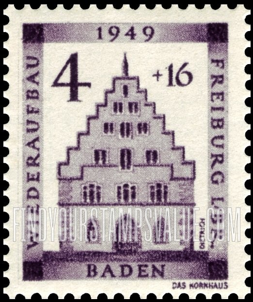 FindYourStampsValue: OCCUPATION SEMI-POSTAL - Cornhouse, Freiburg