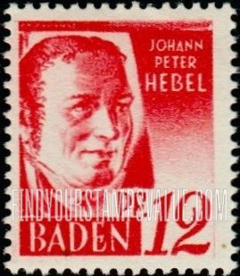FindYourStampsValue: BADEN - Johann Peter Hebel
