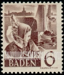 FindYourStampsValue: BADEN - Girl of Constance
