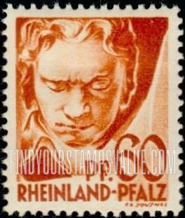 FindYourStampsValue: RHINE PALATINATE - Beethoven