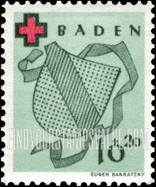 FindYourStampsValue: OCCUPATION SEMI-POSTAL - Arms of Baden