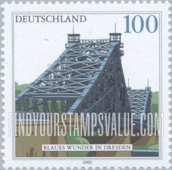 FindYourStampsValue: Blue Wonder Bridge, Dresden