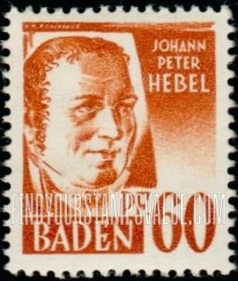 FindYourStampsValue: BADEN - Johann Peter Hebel