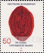 FindYourStampsValue: 500th Anniversary of Mainz University - Madonna, Oldest Rector's Seal