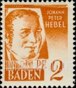 FindYourStampsValue: BADEN - Johann Peter Hebel