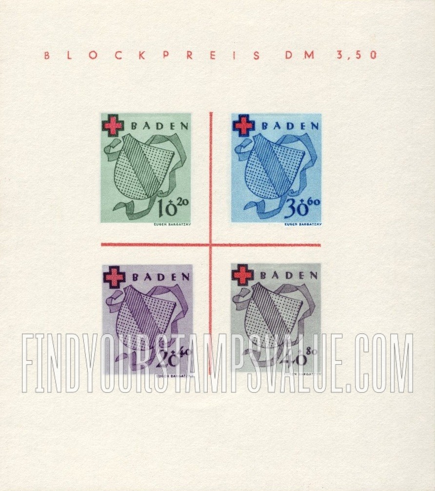 FindYourStampsValue: OCCUPATION SEMI-POSTAL - Arms of Baden