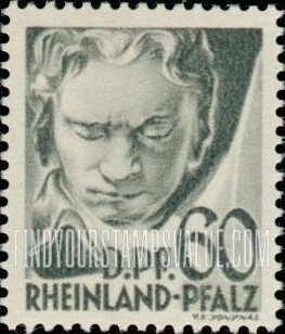 FindYourStampsValue: RHINE PALATINATE - Beethoven