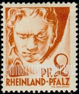FindYourStampsValue: RHINE PALATINATE - Beethoven