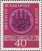FindYourStampsValue: Synod 72, Meeting of Catholic Bishoprics, Würzburg - Würzburg Cathedral, 13th Century Seal