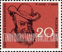 FindYourStampsValue: 50th Death Anniversary of Wilhelm Busch, Humorist - Wilhelm Busch
