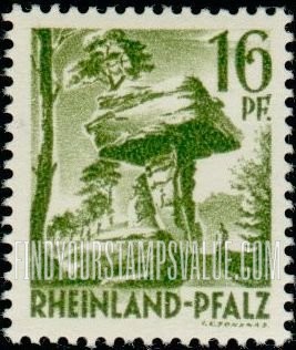 FindYourStampsValue: RHINE PALATINATE - “Devil’s Table”, Near Pirmasens