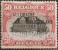 FindYourStampsValue: GERMAN OCCUPATION - Louvain: Overprinted