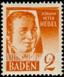 FindYourStampsValue: BADEN - Johann Peter Hebel