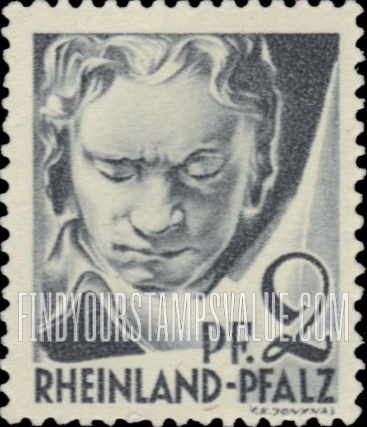 FindYourStampsValue: RHINE PALATINATE - Beethoven
