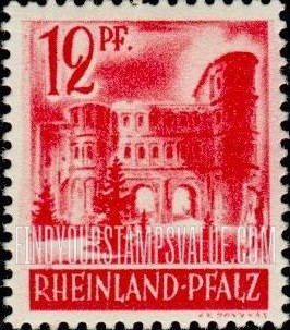 FindYourStampsValue: RHINE PALATINATE - Porta Nigra, Trier