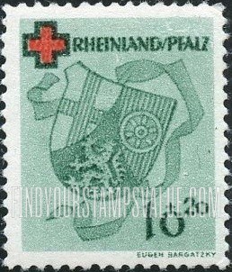 FindYourStampsValue: OCCUPATION SEMI-POSTAL - Arms: Type of Baden, 1949, Showing Arms of Rhine Palatinat