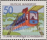 FindYourStampsValue: 75th Anniversary of the Wuppertal Suspension Railroad - Wuppertal Suspension Train