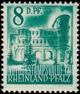 FindYourStampsValue: RHINE PALATINATE - Porta Nigra, Trier