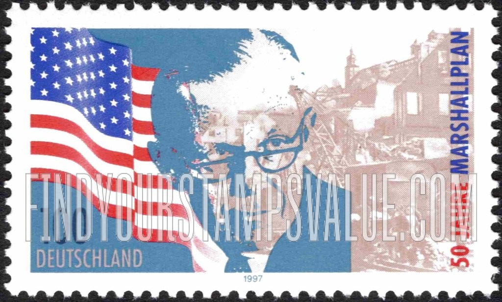 FindYourStampsValue: Marshall Plan, 50th Anniversary