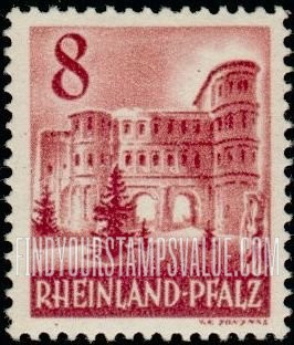 FindYourStampsValue: RHINE PALATINATE - Porta Nigra, Trier