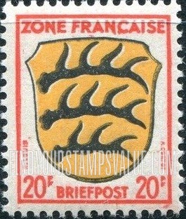 FindYourStampsValue: ISSUED UNDER FRENCH OCCUPATION - Coats of Arms: Württemberg
