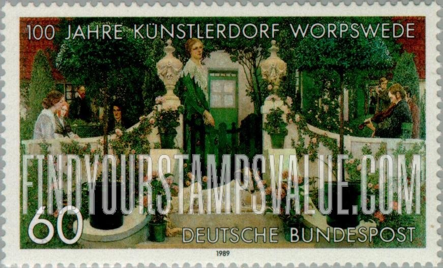 FindYourStampsValue: Summer Evening, 1905, by Heinrich Vogler