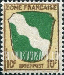 FindYourStampsValue: ISSUED UNDER FRENCH OCCUPATION - Coats of Arms: Rhine Province