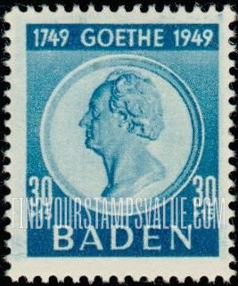 FindYourStampsValue: OCCUPATION SEMI-POSTAL - Various Portraits: Johann Wolfgang von Goethe