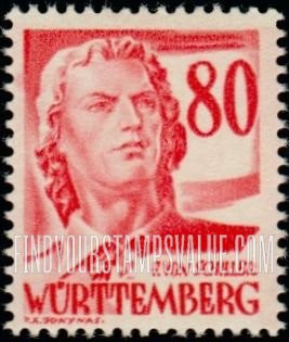 FindYourStampsValue: WURTTEMBERG - Friedrich von Schiller