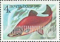 FindYourStampsValue: Russia: USSR, Food Fish - Oncorthynchus Nerka