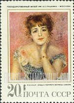 FindYourStampsValue: Russia: USSR, Paintings from Pushkin Museum, Moscow - The Actress Jeanne Samary, by Renoir