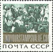 FindYourStampsValue: Russia: USSR, 20th Anniversary of the End of World War II - "Rest after the Battle" by Y.Neprintsev