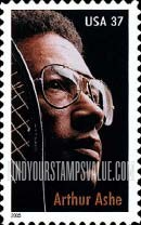 FindYourStampsValue: ARTHUR ASHE - Tennis Player, Self-Adhesive stamp
