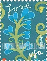FindYourStampsValue: GARDEN OF LOVE - Blue Flowers, Self-Adhesive stamp