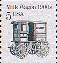 FindYourStampsValue: MILK WAGON 1900s - Transportation Coil