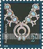 FindYourStampsValue: AMERICAN DESIGN SERIES - Navajo Necklace, Self-Adhesive stamp