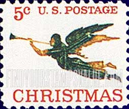 FindYourStampsValue: CHRISTMAS - Angel with Trumpet