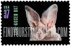 FindYourStampsValue: AMERICAN BATS - Leaf-nosed Bat, Self-Adhesive stamp