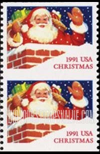 FindYourStampsValue: CHRISTMAS - Santa Claus in Chimney