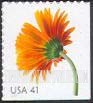 FindYourStampsValue: FLOWER BLOSSOMS - Orange Gerbera Daisy, Self-Adhesive Booklet Stamp